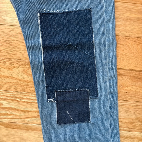 Levis altered patch work light denim jeans - Picture 4 of 7